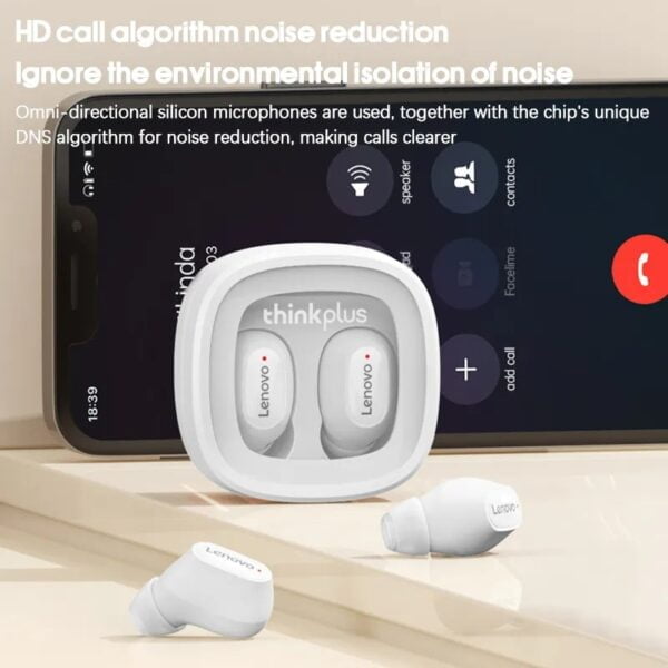 Lenovo XT62 - Ecouteurs Sans Fil Bluetooth 5.3 - Blanc – Image 5