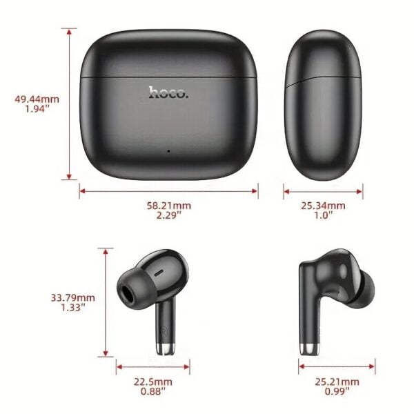Hoco EQ2 Thought - Écouteurs Bluetooth 5.3 avec 7h d'Autonomie - Noir – Image 6