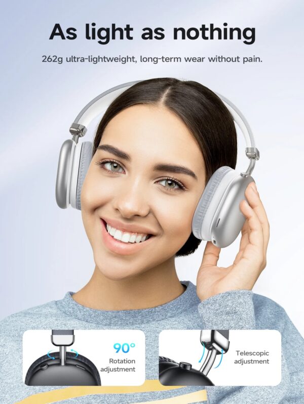 Hoco W35 Max Original - Casque Sans Fil Bluetooth 5.3 avec 90H d'autonomie - Gris – Image 4