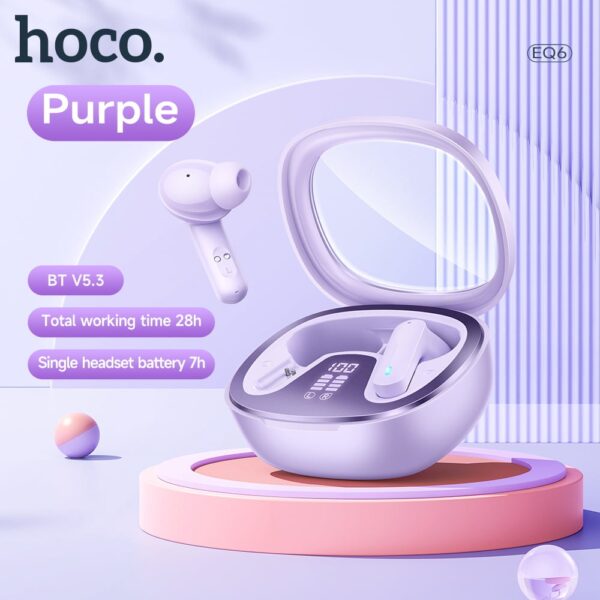 Hoco EQ6 - Ecouteurs Sans Fil Bluetooth 5.3 - Mauve