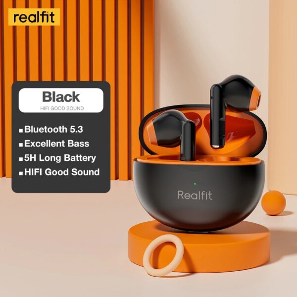 Realfit F2 - Ecouteurs Bluetooth - Noir / Orange