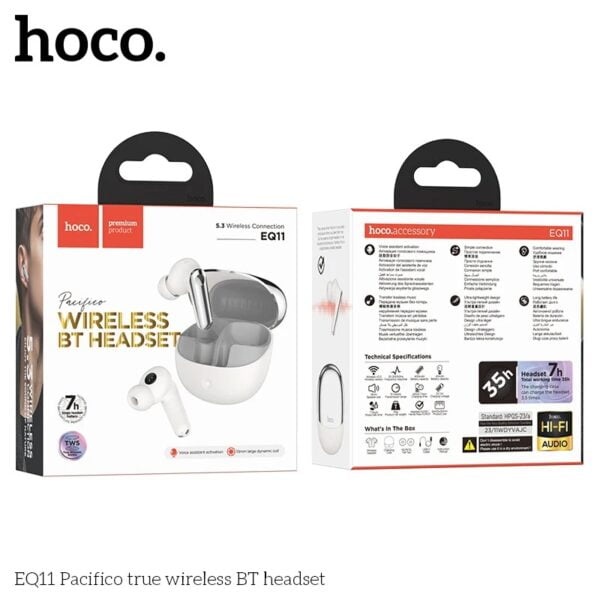 Écouteurs Bluetooth HOCO EQ11 - Blanc – Image 2