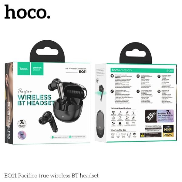 Écouteurs Bluetooth HOCO EQ11 - Noir – Image 2