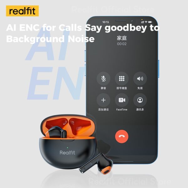 Realfit F2 - Ecouteurs Bluetooth - Noir / Orange – Image 4
