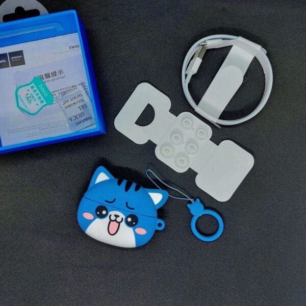 Hoco EW48 Cute Cat - Écouteurs Bluetooth 5.3 + Anti-Choc - Bleu – Image 8