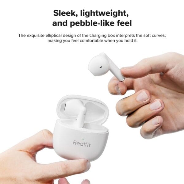 RealFit F1 - Écouteurs Bluetooth 5.3 - Blanc – Image 4