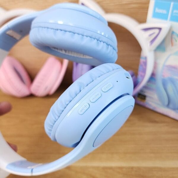 Hoco W42 - Casque Bluetooth 5.3 avec Éclairage RGB - Bleu – Image 3