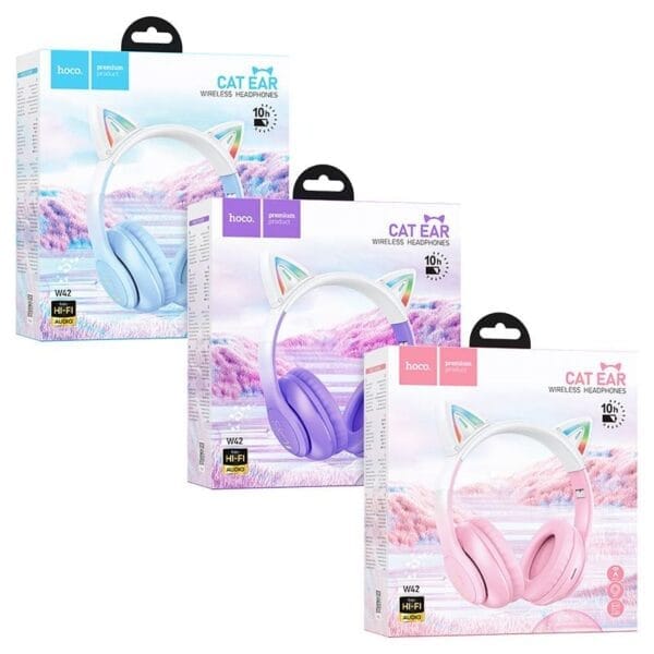 Hoco W42 Cat Ears - Casque Bluetooth 5.3 avec Oreilles de chats – Image 15