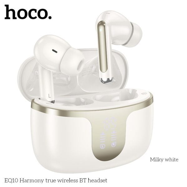 Hoco. EQ10 - Ecouteurs Bluetooth 5.3 - Blanc – Image 2