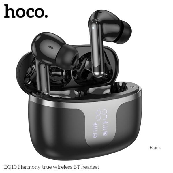 Hoco. EQ10 - Ecouteurs Bluetooth 5.3 - Noir – Image 2