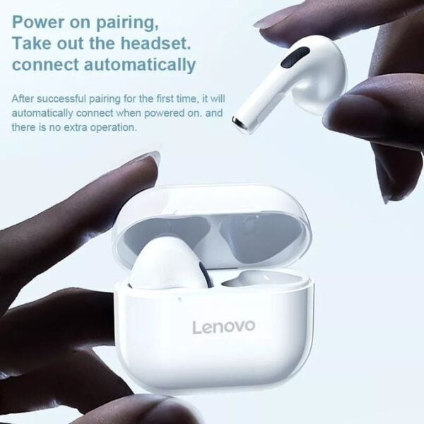 Lenovo LP40 - Ecouteurs Sans Fil Bluetooth - Blanc – Image 3