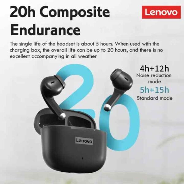 Lenovo Lp40 Pro - Ecouteurs Sans Fil Bluetooth 5.1 Dual Mic - Noir – Image 2