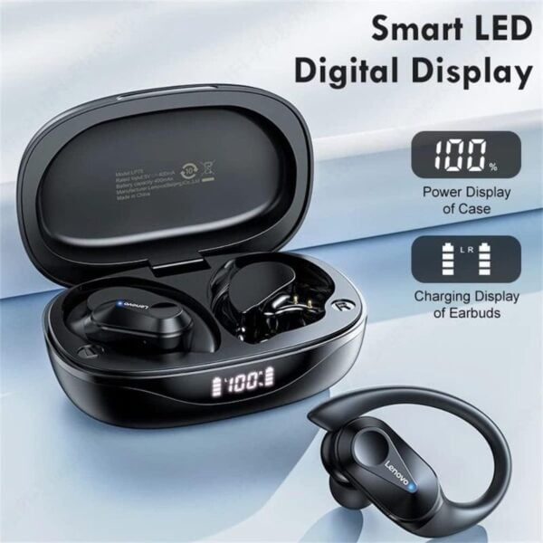 Lenovo LP75 – Écouteurs Bluetooth 5.3 avec ANC & 6h d’Autonomie  – Noir – Image 11