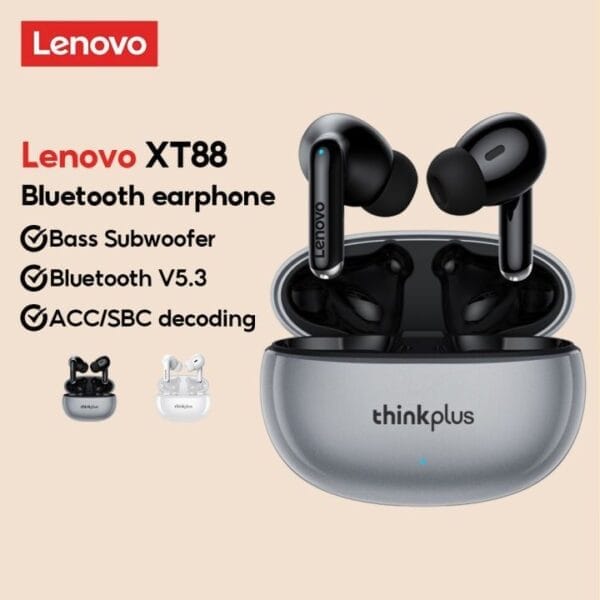 Lenovo XT88 - Ecouteurs Sans Fil Bluetooth 5.3 - Gris