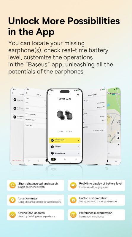 Baseus Bowie EZ10 - Mini Écouteurs Bluetooth 5.3 Baseus Bowie EZ10 - Mini Écouteurs Bluetooth 5.3