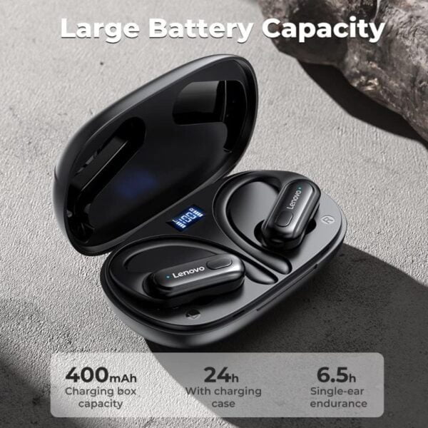 Lenovo XT60B - Écouteurs Bluetooth 5.3 avec 6,5h d'Autonomie - Noir – Image 4