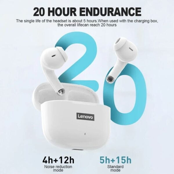 Lenovo Lp40 Pro - Ecouteurs Sans Fil Bluetooth 5.1 Dual Mic - Blanc – Image 3