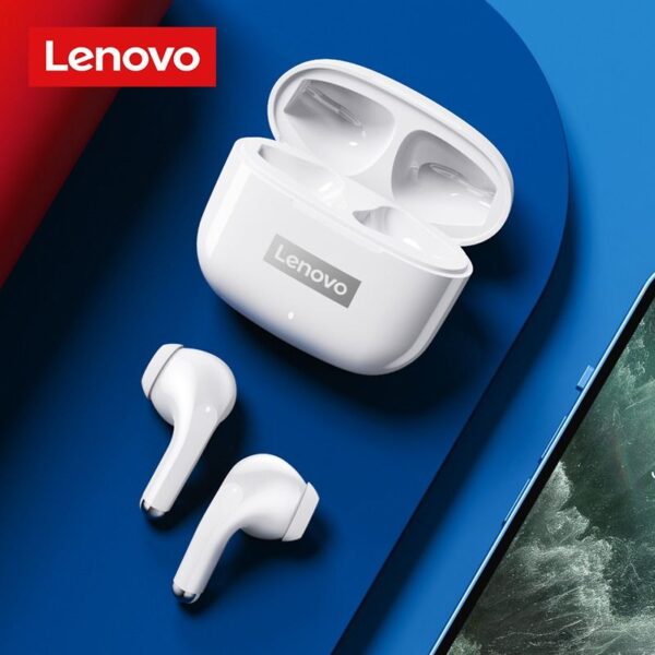 Lenovo Lp40 Pro - Ecouteurs Sans Fil Bluetooth 5.1 Dual Mic - Blanc