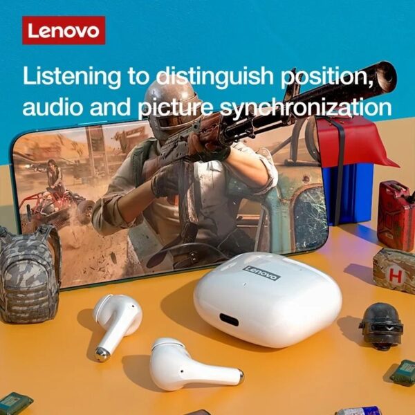 Lenovo Lp40 Pro - Ecouteurs Sans Fil Bluetooth 5.1 Dual Mic - Blanc – Image 2