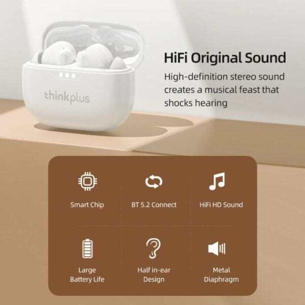 Lenovo LP3 PRO - Ecouteurs Bluetooth 5.2 - Rose – Image 8