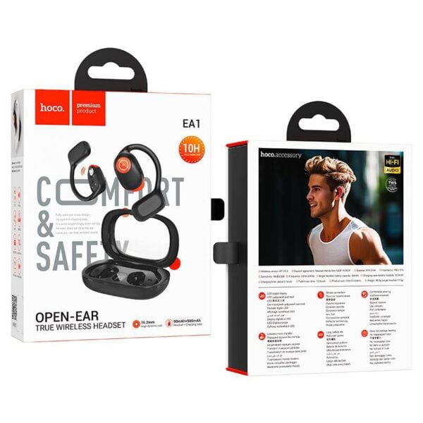 Hoco EA1 Spectrum - Ecouteurs Bluetooth 5.3 - 10h d'Autonomie Non-Stop - Noir – Image 11