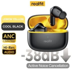 REALFIT F3 - Ecouteurs bluetooth 5.4 - ANC / Transparency Mode + 4 Micros ENC - Noir