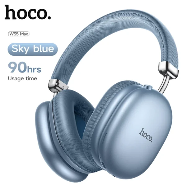 Hoco. W35 Max Original - Casque Bluetooth 5.3 avec 90H d'autonomie - Bleu – Image 2