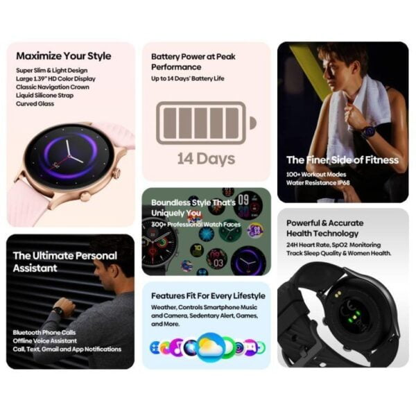 Zeblaze BTALK 2 lite - Smartwatch Bluetooth avec Ecran IPS 1,39 pouces – Image 2