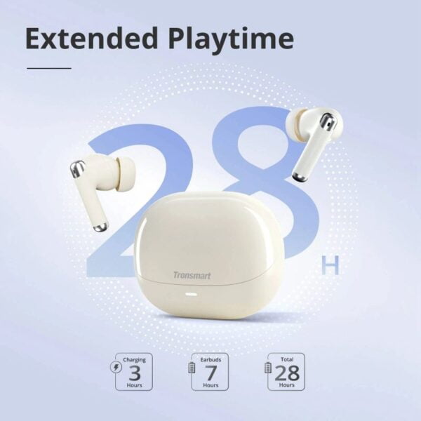 Tronsmart SOUNFII R4 - Ecouteurs bluetooth avec 4 Micros ENC - Beige – Image 4