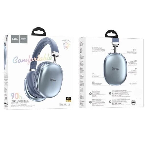 Hoco. W35 Max Original - Casque Bluetooth 5.3 avec 90H d'autonomie - Bleu – Image 3