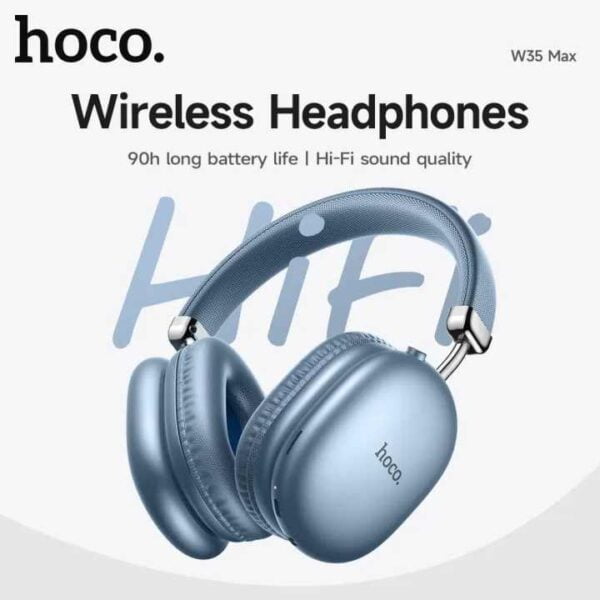 Hoco. W35 Max Original - Casque Bluetooth 5.3 avec 90H d'autonomie - Bleu