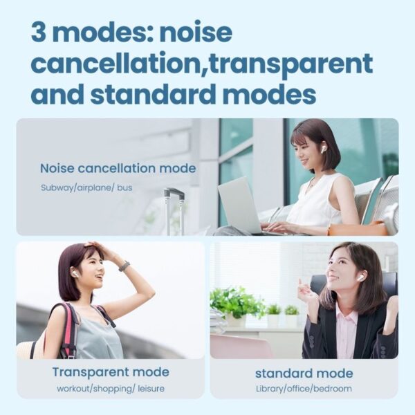 Xiaomi HAYLOU MoriPods ANC - Ecouteurs Bluetooth avec 8h d'Autonomie - Blanc – Image 4