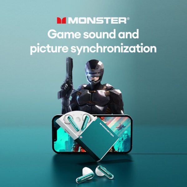 Monster Airmars XKT17 - Écouteurs Gaming Bluetooth 5.3 – Vert – Image 7
