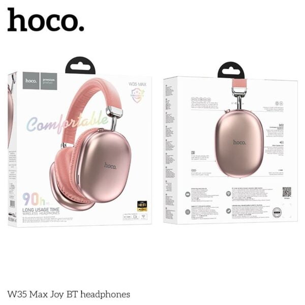 Hoco. W35 Max Original - Casque Bluetooth 5.3 avec 90H d'autonomie - Rose – Image 6