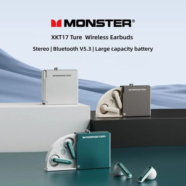 Monster Airmars XKT17 - Écouteurs Gaming Bluetooth 5.3 – Vert – Image 2