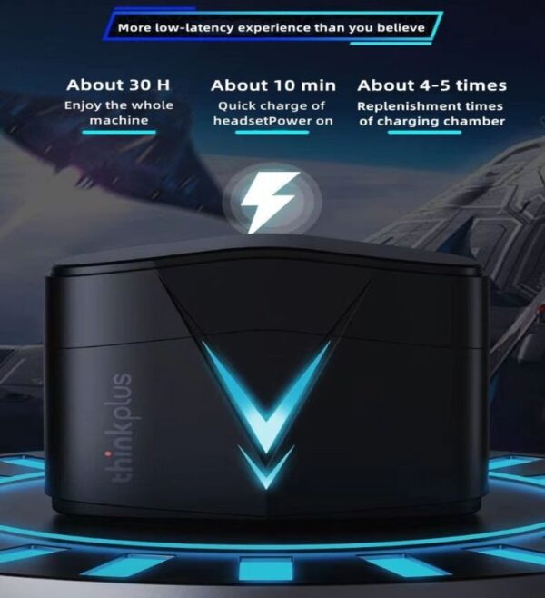 Lenovo ThinkPlus LP6 – Ecouteurs Gaming Bluetooth – Noir – Image 7