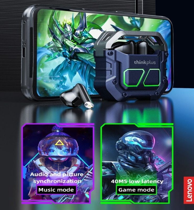 Lenovo ThinkPlus XT81 – Ecouteurs Gaming Bluetooth 5.3 – Noir Lenovo ThinkPlus XT81 – Ecouteurs Gaming Bluetooth 5.3 – Noir – Image 11