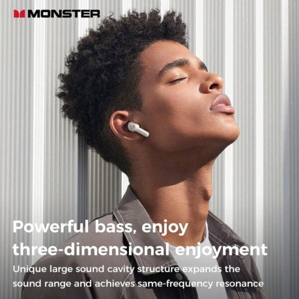 Monster N-LITE 207 - Ecouteurs Bluetooth 5.4 with ENC/AI Smart Call - Beige – Image 8