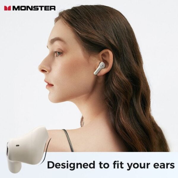 Monster N-LITE 207 - Ecouteurs Bluetooth 5.4 with ENC/AI Smart Call - Beige – Image 10
