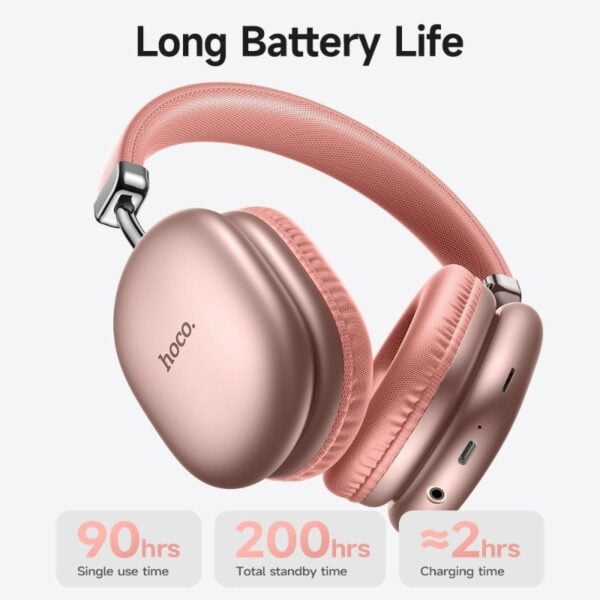 Hoco. W35 Max Original - Casque Bluetooth 5.3 avec 90H d'autonomie - Rose – Image 4