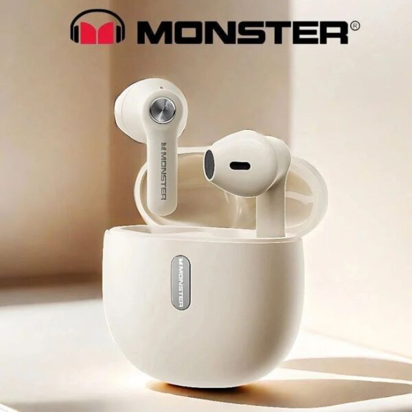 Monster N-LITE 207 - Ecouteurs Bluetooth 5.4 with ENC/AI Smart Call - Beige