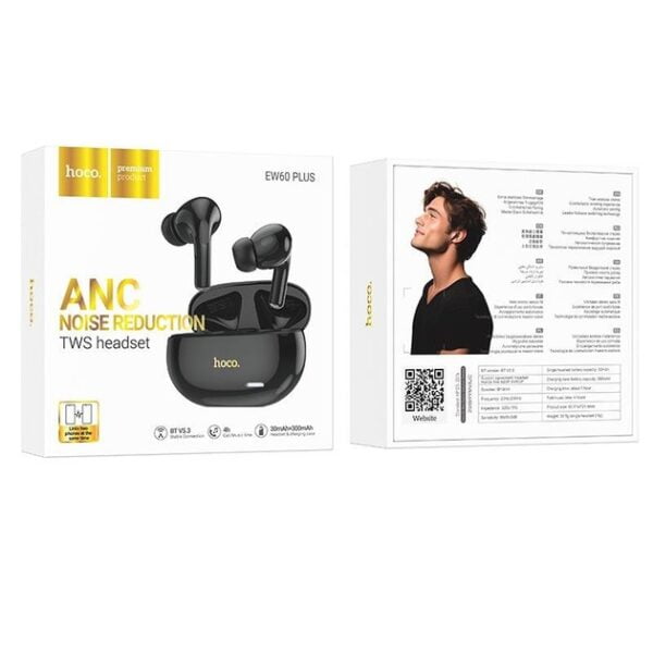 Hoco EW60 PLUS [ ANC ] - Ecouteurs Bluetooth 5.3 - Noir – Image 6