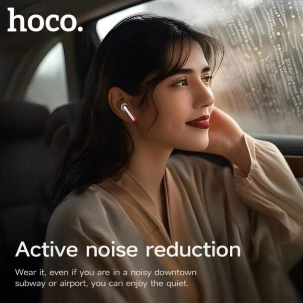 Hoco EQ16 [ ANC + ENC ] - Ecouteurs Bluetooth 5.3 with Transparency Mode & LED - Mauve/Blanc – Image 8