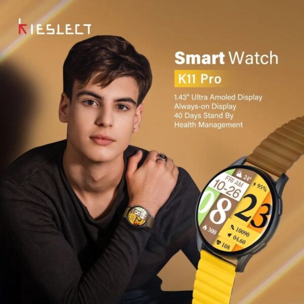 Kieslect K11 Pro By Xiaomi - Smart Watch 1,43" Ultra Amoled - Café-Jaune / Noir