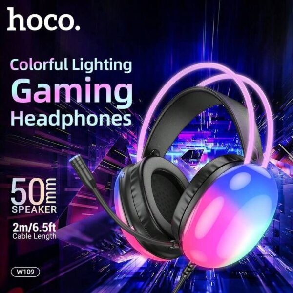 Hoco W109 - Casque Gaming avec Eclairage RGB - Noir
