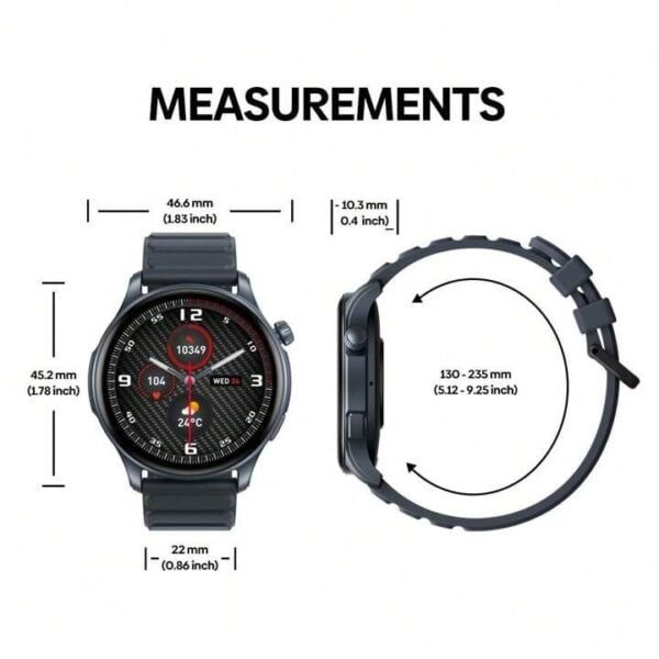 ZEBLAZE BTALK 3 PRO - SmartWatch Bluetooth 5.3 Ecran 1,43" AMOLED Ultra HD - Gris – Image 4