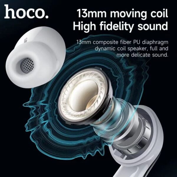 Hoco EQ16 [ ANC + ENC ] - Ecouteurs Bluetooth 5.3 with Transparency Mode & LED - Mauve/Blanc – Image 9