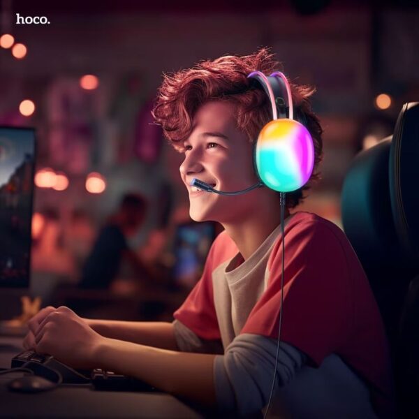 Hoco W109 - Casque Gaming avec Eclairage RGB - Noir – Image 6