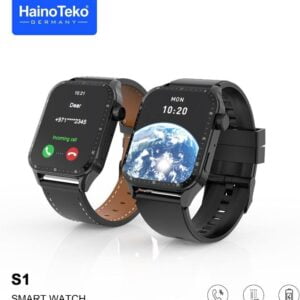 HainoTeko S1 - SmartWatch Bluetooth avec 2 Bracelets Cuir & Silicone - Noir