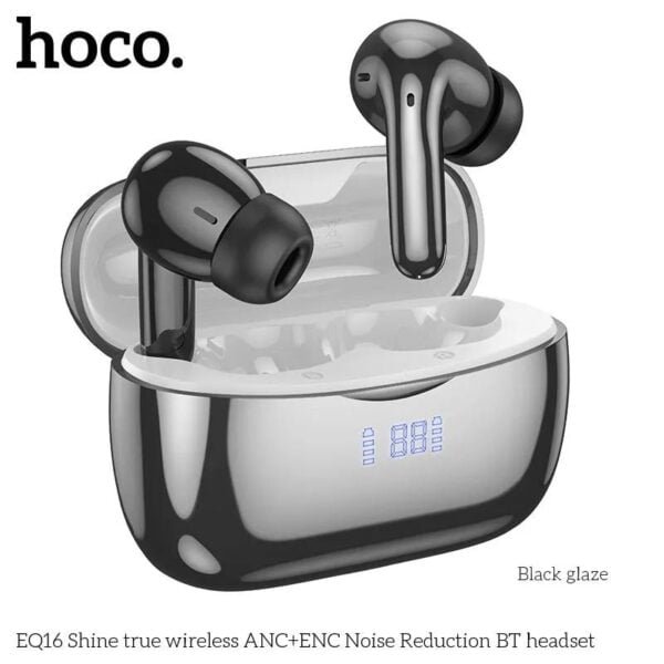 Hoco EQ16 [ ANC + ENC ] - Ecouteurs Bluetooth 5.3 with Transparency Mode & LED - Noir – Image 10